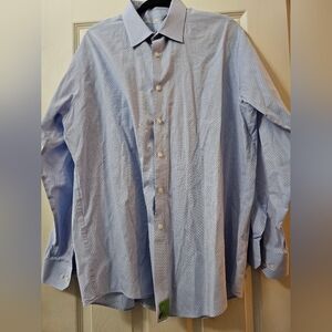Perry Ellis Sky Blue Patterned Button-Down Shirt